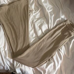 Princess Polly Taupe Ribbed Pants